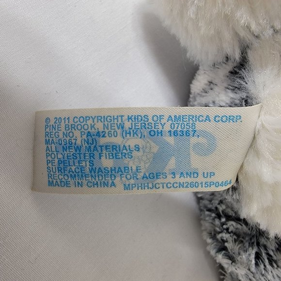 Kids of America Corp Bunny 10" Rabbit Soft Plush Gray White Stuffed Animal 2011 - Picture 9 of 9